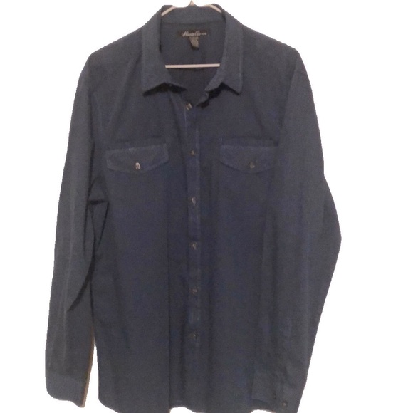 Kenneth Cole long sleeve navy shirt, xl - Picture 1 of 4